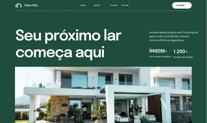 Topo da página da Casa Alta, imobiliária em Florianópolis