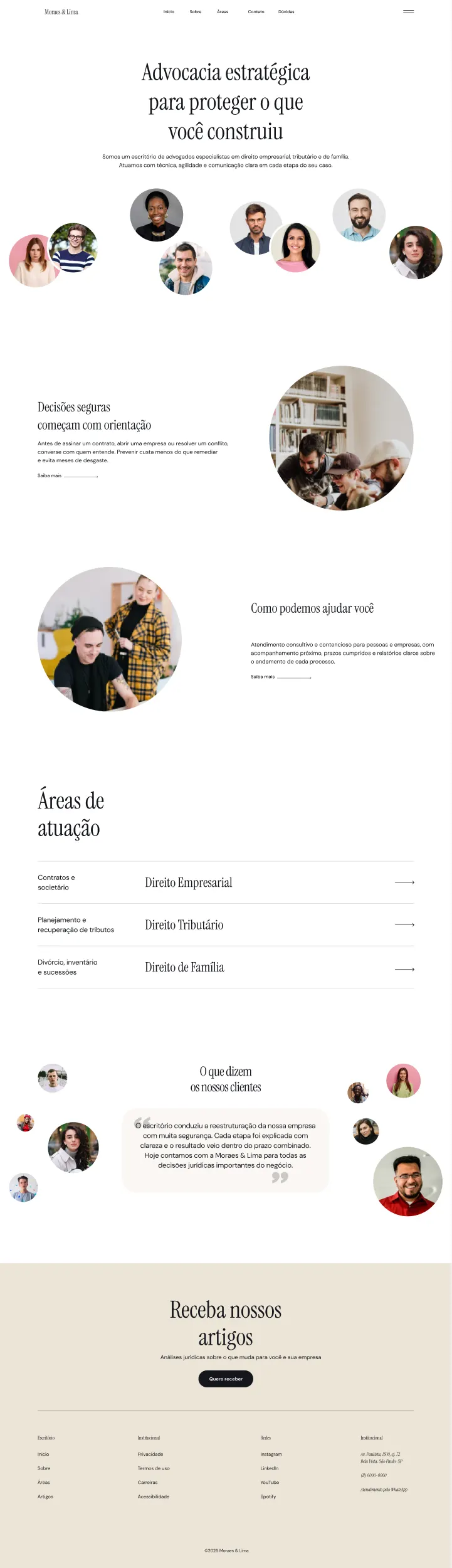 Exemplo de página: Advocacia