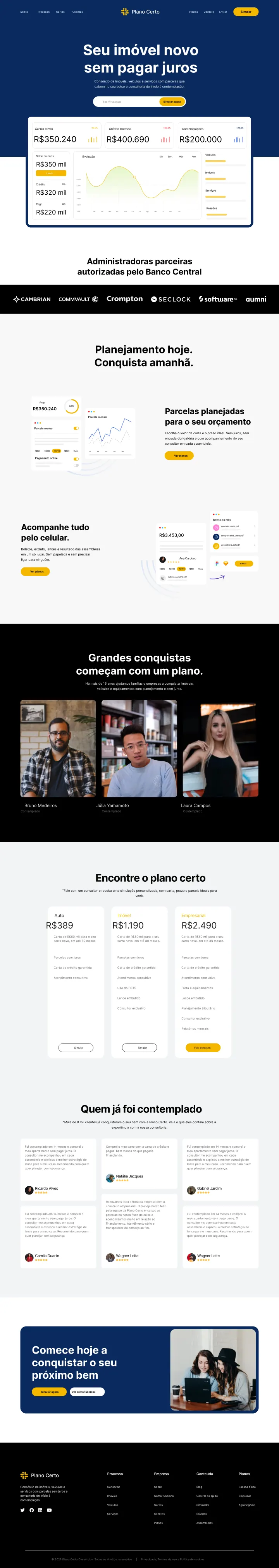 Exemplo de página: Consórcio